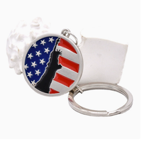 Porte-clés en métal personnalisé avec drapeau 3D de pays, drapeau américain, nom de marque personnalisé, logo d'entreprise, breloque porte-clés, porte-clés en émail souple