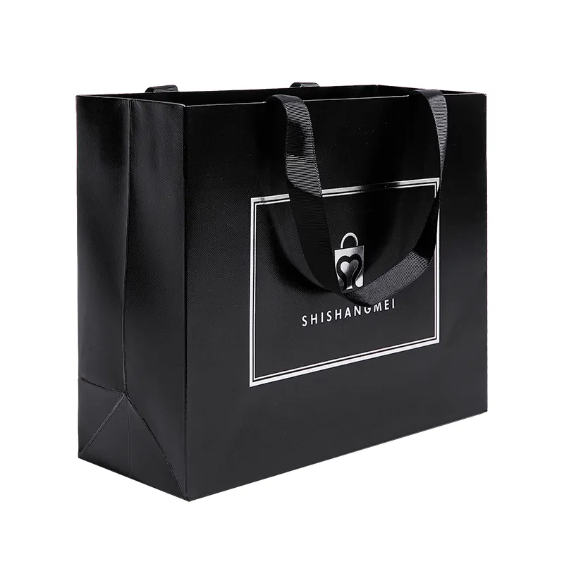 Benutzer definierte Band griffe Personal isierte Geschenkt üten Kleidung Schuhmarke Einzelhandel Luxus Einkaufstasche Papier Boutique mit Ihrem eigenen Logo
