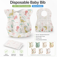 Bavoirs jetables anti-graisse pour bébé avec poche de récupération, emballés individuellement, bavoirs imperméables portables pour enfants