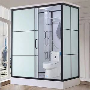 Keseluruhan kamar mandi terintegrasi ruang Pancuran ponsel dengan partisi kaca desain ruang mandi Modern - Product Image 3