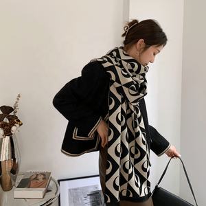 أزياء وشاح مربع دافئ الشتاء النساء الصوف منقوشة بطانية وشاح من الكاشمير وشاح البشمينا التفاف شالات والأوشحة هيفر كاشيمير - Product Image 3