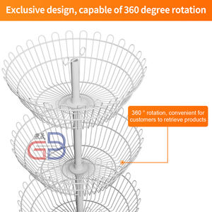 4-Tier White Rotating Basket Display Stand für Spielzeug werbung, Spinning Retail Showcase für Supermärkte und Geschäfte - Product Image 4