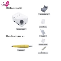 Machine à manucure multifonctionnelle de qualité supérieure B350+105L, lime à ongles à faible vibration avec accessoires complets pour salon de manucure