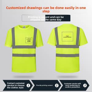 Forte ANSI sınıf 2 yüksek görünürlük yansıtıcı güvenlik T-Shirt nefes inşaat için 100% Polyester örgü kısa kollu cep - Product Image 4