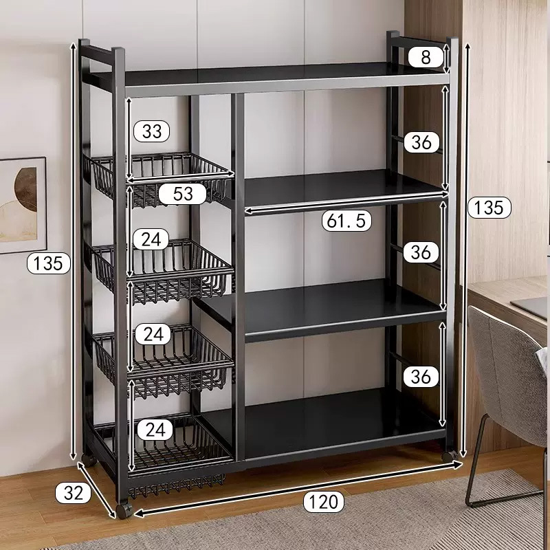 Black-120CM- 4basket 4plate