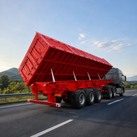 Semi-remorque benne basculante robuste à 3 essieux 60-80T pour le transport d'infrastructure minière avec châssis renforcé et contrôle de basculement fiable