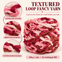 Chunky Hand Knitting Yarn Multicolor Mixed Color Soft Loop Texture Fancy Yarn Ball for Crochet Blanket Craft