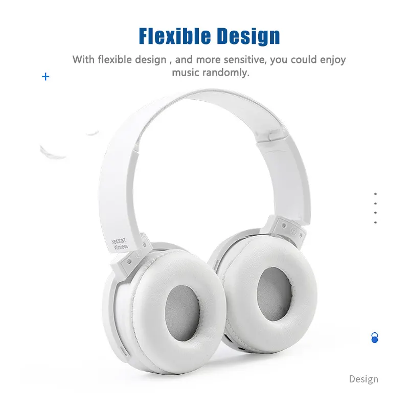 XB450 wired headphone over ear cheap 3.5mm plug wired earphone with flat cable headset heavy bass line control for mobile phone