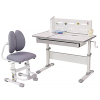 Ensemble bureau et chaise pour enfants, réglable en hauteur, mobilier d'apprentissage en métal pour la maison et l'école