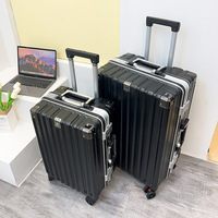 Valise à roulettes OMASKA avec logo personnalisé, cadre en aluminium, 4 roues, 20, 24, 26 pouces, bagage de voyage USB