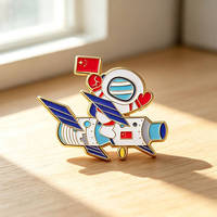Fabricant d'aimants de réfrigérateur en métal personnalisés, aimant de réfrigérateur en émail sur le thème de l'espace, astronaute, fusée, pour cadeau