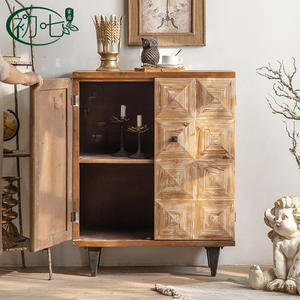 Aparador de Madera Natural, Mueble de Almacenamiento de 120 cm para Entrada o Sala de Estar, Mueble Decorativo Retro - Product Image 4