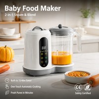 Babyvoedselmaker 4-in-1 stoom, blend, warmte, shake, LED display, baby puree blender, aanvullende voedselmachine, groothandel OEM