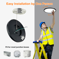 Plafonnier LED 24W à prix d'usine, CRI élevé, design moderne, encastré, avec couvercle en acrylique, lampe de plafond mince pour chambre et salon, 3 températures de couleur