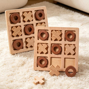 Jeu de société Tic Tac Toe en bois fait main, ensemble solide <span class=keywords><strong>pour</strong></span> deux joueurs, idéal <span class=keywords><strong>pour</strong></span> les fêtes, les activités de plein air, les adultes et les enfants, jeu éducatif amusant - Product Image 4