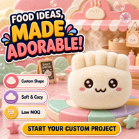 Peluche personnalisée en forme de boulette de riz vapeur, jouet en peluche doux, animal en peluche Kawaii, vente en gros, cadeau pour enfants, faible MOQ
