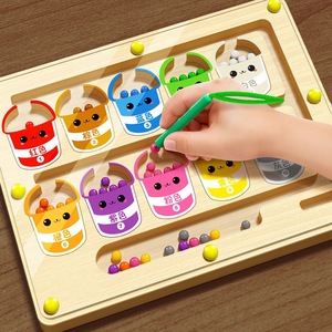 Il labirinto di <span class=keywords><strong>Zhuzhu</strong></span> si concentra sulla formazione della scrittura a mano dei bambini educazione precoce dei giocattoli Desktop magnetici in legno Puzzle per bambini - Product Image 1