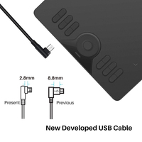 Huion — tablette graphique HS610, pour dessin, avec stylet inclinable sans batterie, fonction tactile express et populaire