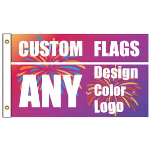 Double Sided Custom Flag 3x5 Ft For Outdoors - Print Your Own Logo/Design/Words - Vivid Color, Canvas Header