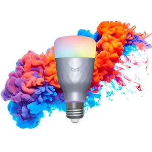 Yeelight lâmpada inteligente de led, lâmpada inteligente 1se para google home, alexa, e27, 110v e 220v, conexão com cor rgb, controle de voz