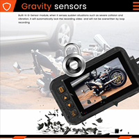 Caméra de tableau de bord pour moto, double objectif HD étanche de 3.0 pouces, contrôle par câble, enregistreur vidéo avant et arrière 720P, DVR pour voiture