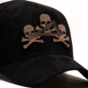 Gorra <span class=keywords><strong>de</strong></span> Béisbol Deportiva <span class=keywords><strong>de</strong></span> Lujo para Hombre A-Frame Original El Barbas Hats en Gamuza con Ala Ancha y Detalles Dorados Cromados - Product Image 5