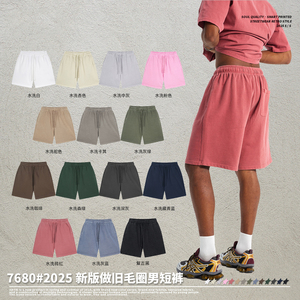 Pantalones Cortos Deportivos de Lona Tejida Transpirable y Lavable para Hombre, Cintura Media Elástica, 420g GSM, 100% Algodón, Verano 2025 - Product Image 2