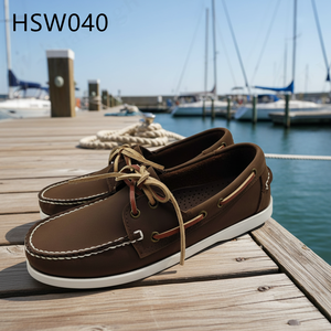 ZYF, Scarpe da Barca Leggere con Lacci, Suola in Gomma Resistente, Misura Larga, Disponibili dalla Taglia 27 alla 47, Colore Unico, Modello Penny Shoes HSW040 - Product Image 1