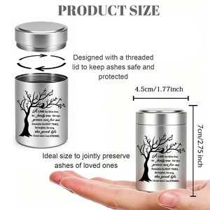 Urne funéraire commémorative en alliage d'aluminium pour cendres d'animaux et de restes humains, sculptée en forme d'arbre généalogique, pour chiens, chats et cendres humaines - Product Image 2