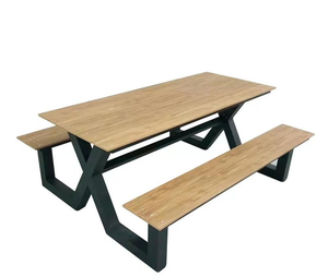 Factory direct <b>sales</b> of modern outdoor <b>picnic</b> tables with <b>benches</b>, made of camphor wood, <b>for</b> commercial courtyards and gardens - Product Image 2