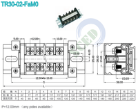 SCED vente PC Rail bornier utilisé dans les commutateurs contrôle électronique/industriel 30A 600V 12.00mm bornier
