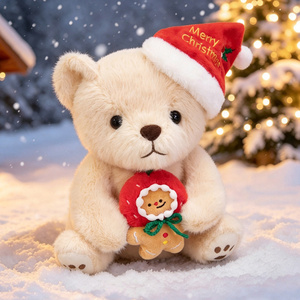 Ours en peluche doux personnalisé OEM de Noël avec accessoires Bonhomme de neige, Arbre, Chat, Fraise – Cadeau idéal pour les enfants en période des fêtes - Product Image 3