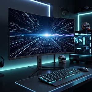 <span class=keywords><strong>Monitor</strong></span> curvo <span class=keywords><strong>OLED</strong></span> para juegos de 45 pulgadas 21:9 WQHD 3440 x 1440 240Hz Pantalla de computadora para Esports, carreras y creación - Product Image 4