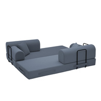 Canapé-lit convertible moderne trois places OE HOME en velours côtelé/mousse/bouclé avec matelas pliant et structure en bois de forme fixe pour appartement