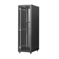 Achetez un rack de serveur de centre de données de 19 pouces avec porte en verre transparent en acier SPCC, accessoires gratuits (plateau/ventilateurs/PDU) - en stock