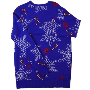 <span class=keywords><strong>Pull</strong></span> en tricot en gros, motif de flocon de neige et de renne en jacquard <span class=keywords><strong>bleu</strong></span> festif, <span class=keywords><strong>pull</strong></span> de Noël moche unisexe - Product Image 5