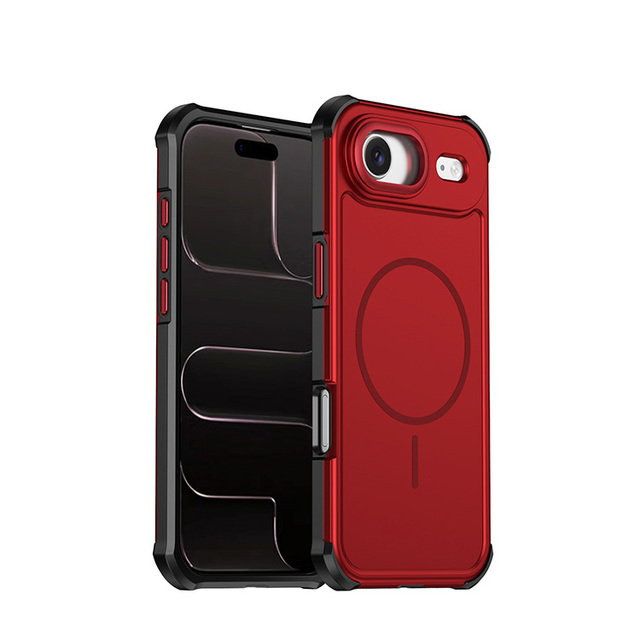 Hot Selling 2 in 1 Hybrid Hard armor Shockproof Magnetic Charging Phone case for iPhone 17 Air Back Cover