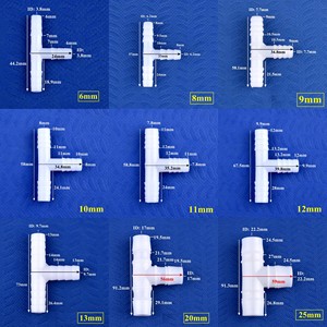 Zdvseal 8 mét Mini nhựa trắng t Hình dạng kết nối ba cách TEE cho microporous sục khí ống phụ kiện đường ống - Product Image 3