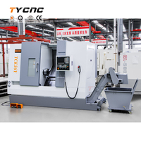 Tour CNC horizontal de précision 3 axes TCK56Y, robuste, avec commande GSK, changeur d'outils automatique unique et conception à banc incliné