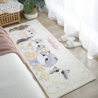 Tapis de chevet style Ins, motif chat, tactile, long et large, pour chambre d'enfants, chambre à coucher, balcon, rebord de fenêtre