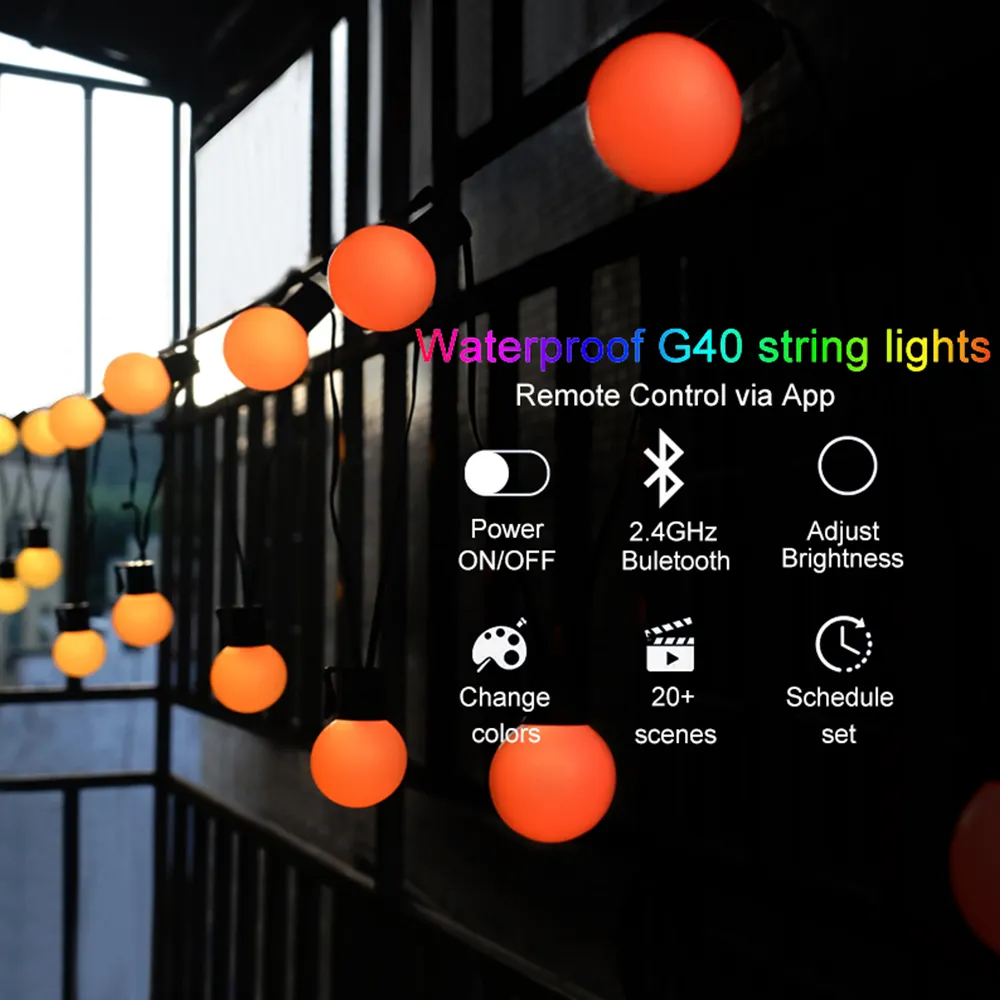 Solar String Light Magic Rgb Lamp IP65 Opknoping Verlichting Voor Buiten Dek Achtertuin Tuin Landschap Lamp