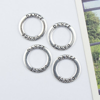Fournisseurs de bijoux DIY en alliage de zinc électroplaqué, accessoires en forme de cercle avec inscription DANCE, pendentif anneau pour collier