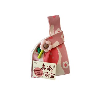 Bolsa de Regalo para Fiesta de Cumpleaños de Bebé de Un Mes y Cien Días, con Cierre Abierto, Flores, Poliéster Tejido, Correa Doble de Mano - Product Image 5