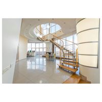 Escalier intérieur courbé haute durabilité, marches modernes, escalier rond pour villa, bureau, hôtel, projet d'ingénierie commerciale