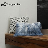 Coussin chaud en fourrure de chèvre, pour canapé, coussin carré court, personnalisé, mode luxe,