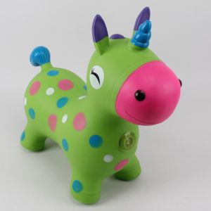Jouet gonflable en PVC coloré en forme d'âne sauteur avec musique, personnage amusant pour les garçons et les enfants - Product Image 2