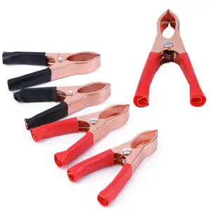 4Pcs 30A Red Black Crocodile Clamps Alligator Clip Handle Cable Lead Testing Battery Clamp