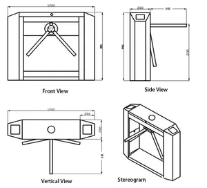 Penjualan langsung dari pabrik pemindai kode Qr gerbang Tripod vertikal luar ruangan dengan tripod konter jembatan Putar