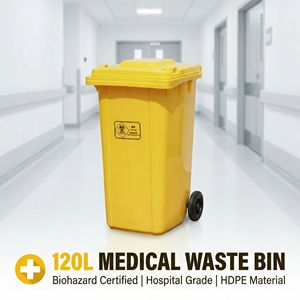 Contenedor de <span class=keywords><strong>Basura</strong></span> <span class=keywords><strong>con</strong></span> <span class=keywords><strong>Ruedas</strong></span> de Plástico Ecológico de 120 <span class=keywords><strong>Litros</strong></span> <span class=keywords><strong>con</strong></span> Tapas, <span class=keywords><strong>Ruedas</strong></span> <span class=keywords><strong>con</strong></span> Freno, Tapón de Drenaje, Gran Capacidad, para Uso en Interiores/Exteriores - Product Image 6