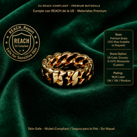 Bague unisexe tendance plaquée or en laiton, design classique, sertie de pierres, pour le quotidien, idéale pour les amateurs de hip-hop, choix de cadeau